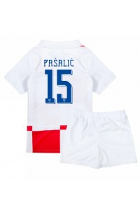 Kroatië Mario Pasalic #15 Babytruitje Thuis tenue Kind EK 2024 Korte Mouw (+ Korte broeken)